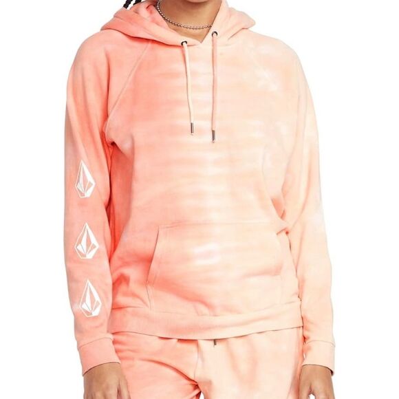 Volcom Women's Orange Iconic Stone Pullover Hoodie Size L *Rare* - Picture 7 of 8